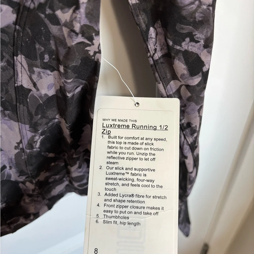 lululemon athletica luxtreme running 1/2 zip - Picture 3 of 4